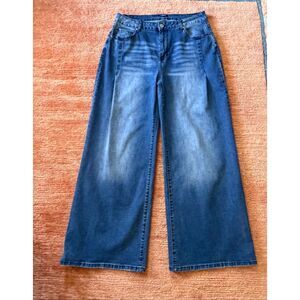 Flamingals Jeans Size 2XL High Rise Wide Leg Stretch Denim
